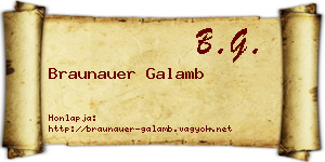 Braunauer Galamb névjegykártya